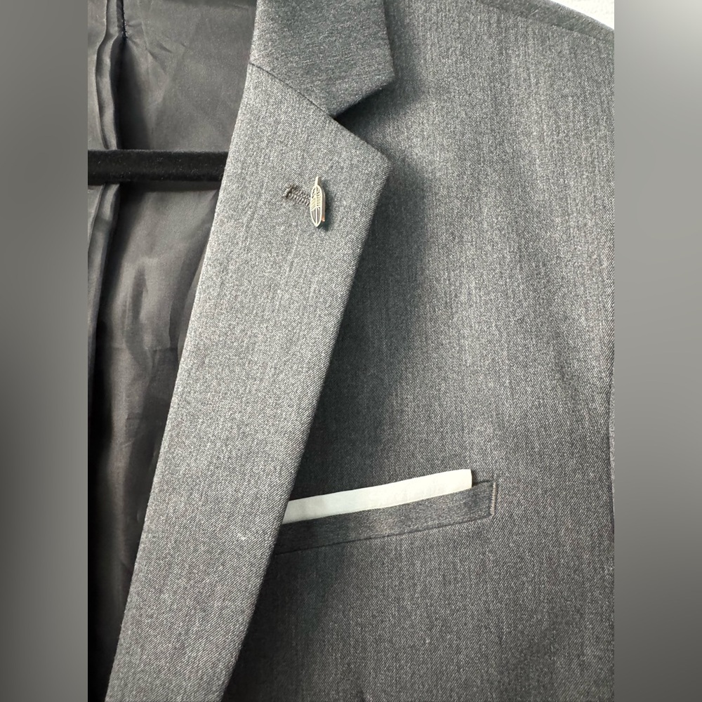 Zara Men's Dark Gray Lined Blazer - Picture 3 of 6